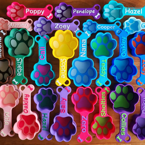 宠物定制名字爪印勺子宠物用品