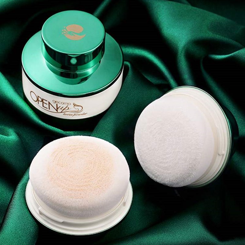 孔雀蘑菇头定妆蜜粉女持久控油遮瑕提亮肤色超细粉质防水散粉