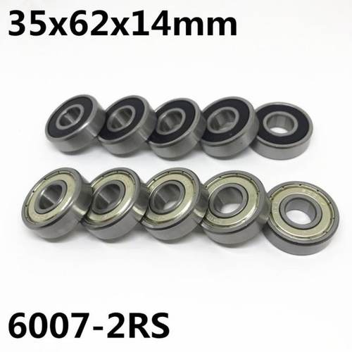 2pcs High quality 6007-2RS ball bearing 35x62x14 mm deep gro