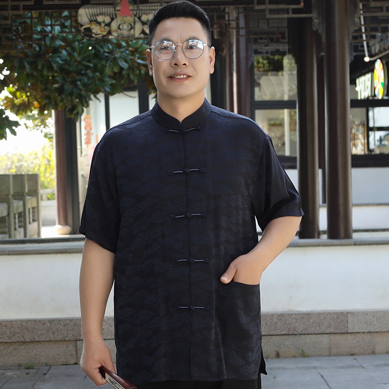 好货唐装中老年男士爸爸夏装套装2025新款短袖中国风老人爷爷上衣