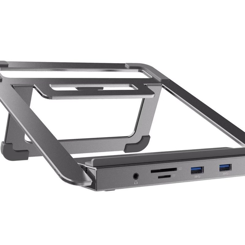 新新款笔电支架拓展坞 12合1typec hub扩展坞HDIM VGA高清转品