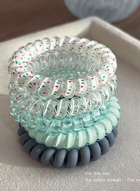 好货清透奶冻电话线发圈女气质头圈发绳高品质头绳耐用橡皮筋春夏