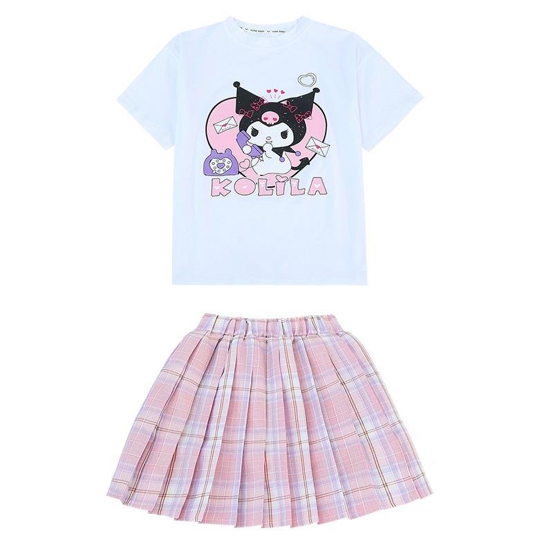 库.洛米衣服洋装女童夏装2023新款学院风jk裙子套装女孩洋派.;