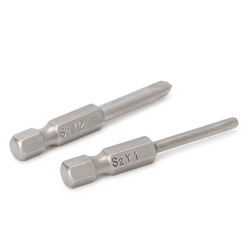 2 Pcs 50mm Magnetic 1/4 Hex Shank Tri-wing Y Tip H
