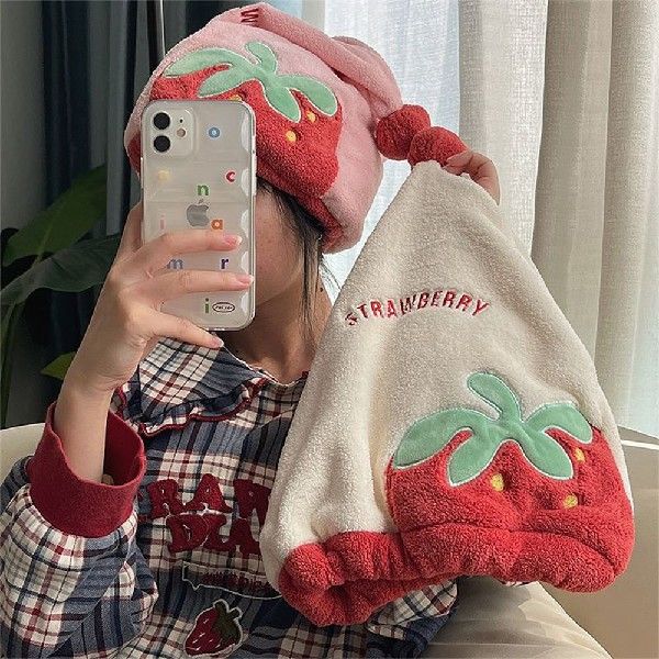 Bath Cap Strong Water Absorbing Coral Fleece Shower Hat Quic