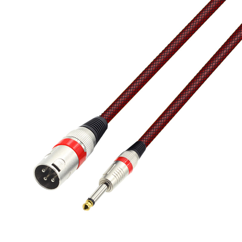 新品6.35MM转卡侬母音频线3米编织线话筒平衡线调音台6.5接口音响