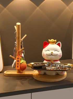 速发招财客鞋柜收纳摆件家居饰品家居猫厅玄关置架物乔迁新居礼品