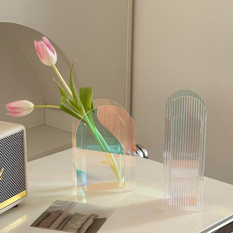 速发透明亚克力花装干花花器瓶饰摆件客厅满天星桌奢轻面水养