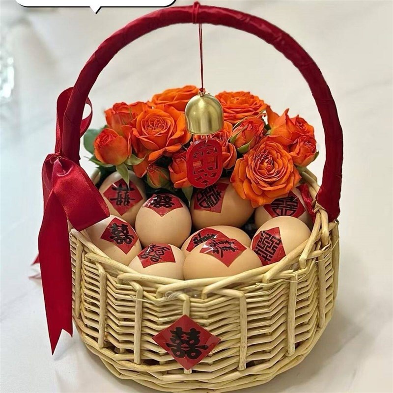 速发手提月子鸡蛋花篮手提鸡蛋花篮材料送闺蜜月子手拎花篮送产妇