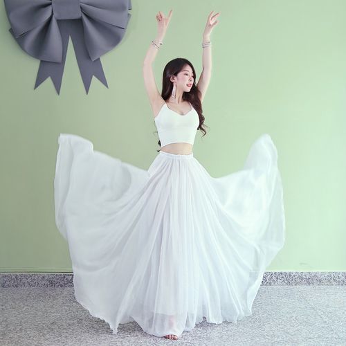 速发古典舞蹈服逸丝大摆裙720度双层飘天民族套练功服演出服舞装