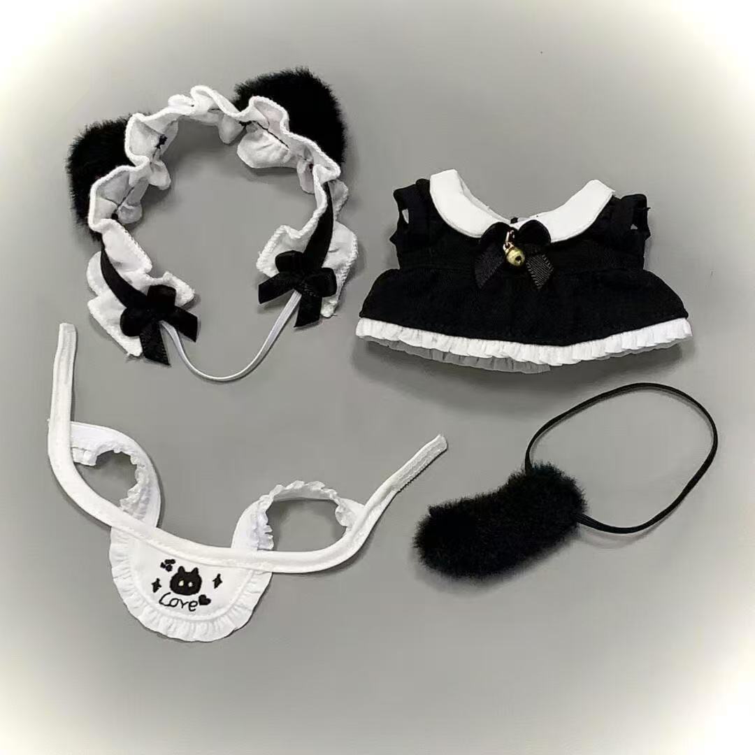 猫咪小女仆10cm娃衣棉花娃娃可爱公主裙替换装自嘲熊海星体正常体