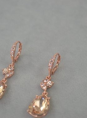 极速Giv  铜镀金 水晶宝石镶嵌 耳环