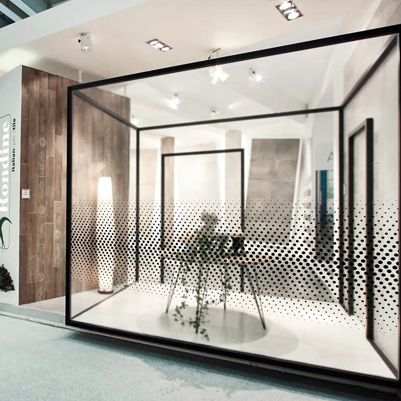 办公室黑色白色静电磨砂玻璃贴膜透明门贴纸个性防撞装饰圆点定制