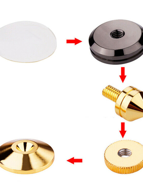 1 Set Gold Speaker Spike Floor Discs Stand Foot Cone Isolati