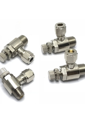 卡304钢8mm旋转G1/4外螺纹节流阀卡套SL6-G1/8调速阀调节硬管接头