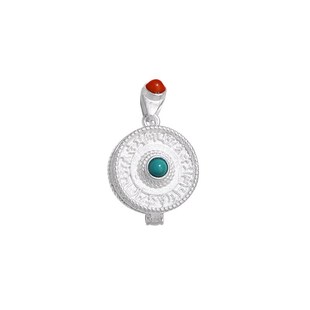 S925纯银嘎乌盒吊坠可开藏式噶乌盒子圆小嘎乌纯银小吊坠男女款