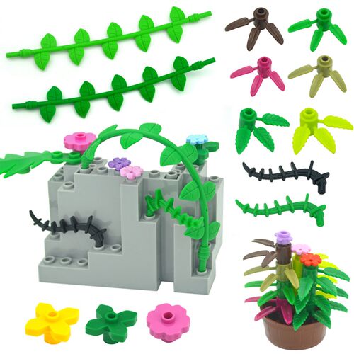 极速Plants e Leaf Flower Mushroom Pine DIY Building Blocks C