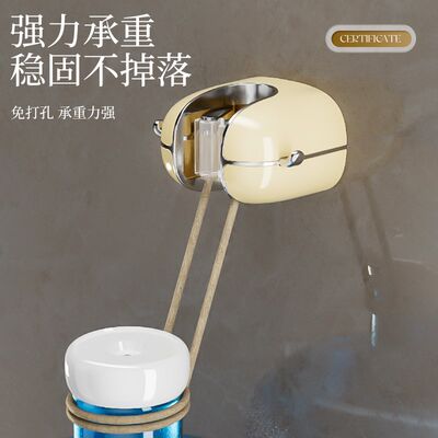 好货拖把壁挂夹扫把拖布挂钩免打孔拖把夹架神器卫生间厨房置物架