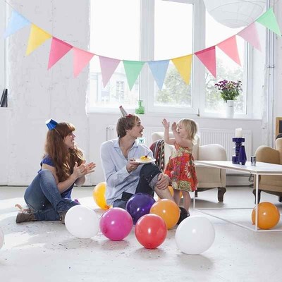 4m Multiolor Jute Linen Flags Pennant Birthday Bunting Banne