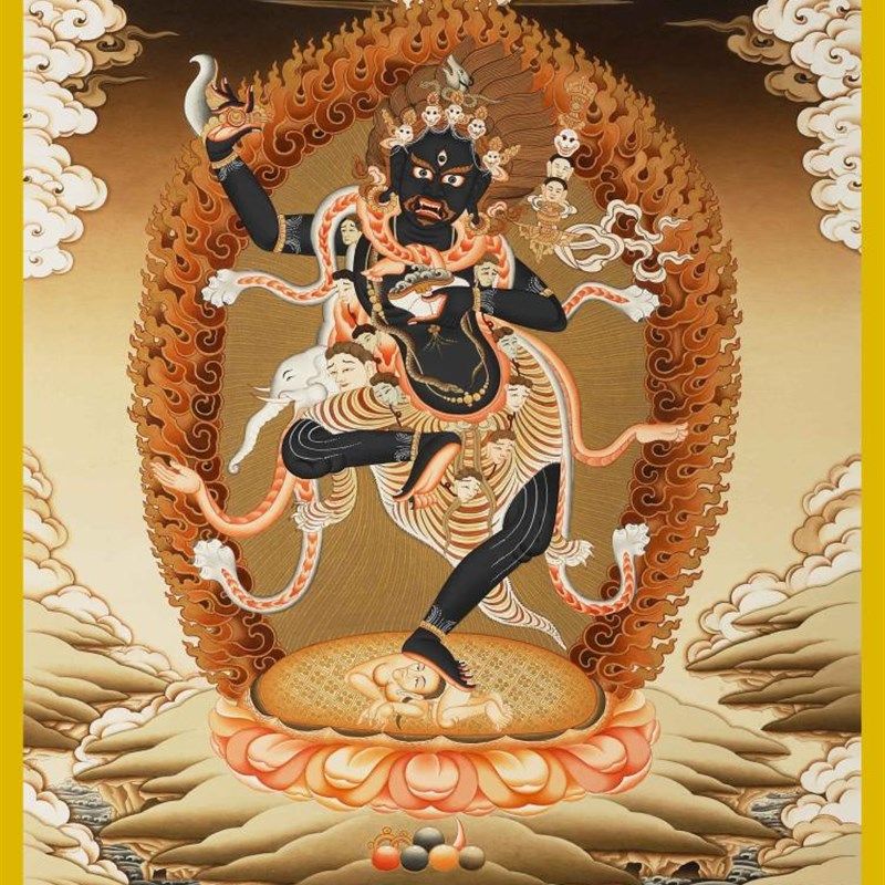 新品大小款 金刚黑忿怒佛母空行母佛像画像挂像唐卡金刚亥母 可带