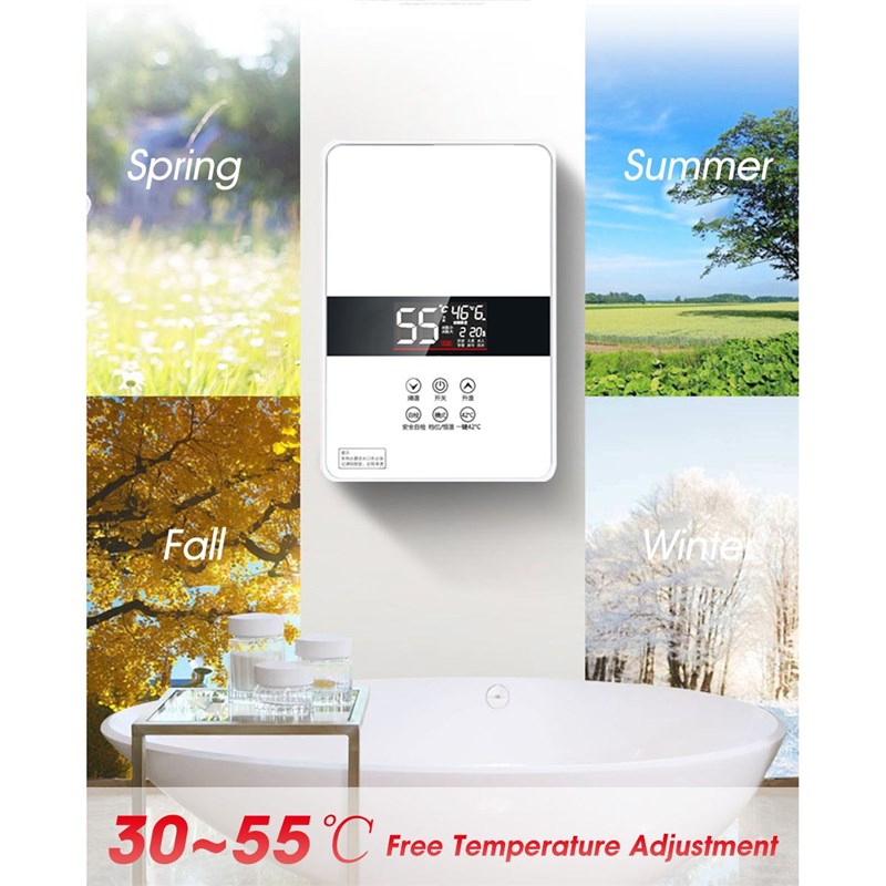 极速220V 6500W Instant Heating Electric Hot Water Heater Qui