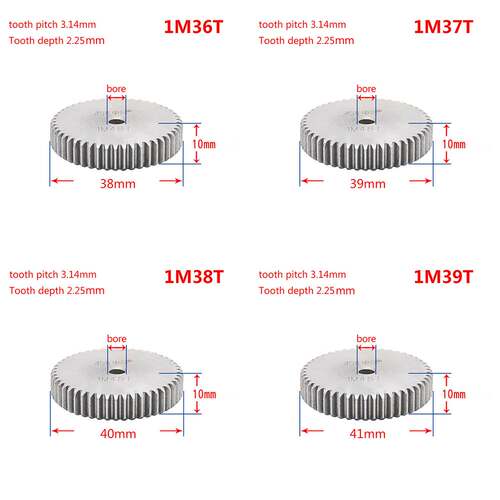 极速1Pcs 45# Steel Spur Gear 1Modulus 28-43 Teeth Metal Gear