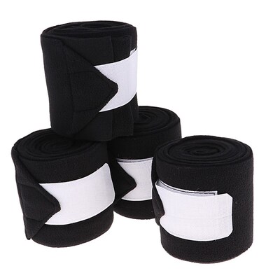 4pcs Durable Soft Fleece Equestrian Leg Wraps Bandage for Ho