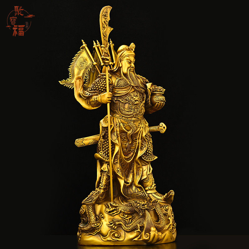 极速铜关公关二爷摆件纯铜武财神佛像客厅供奉神像关羽武圣关公像