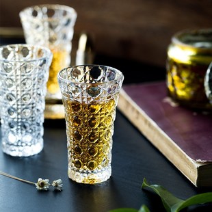 浮雕加厚玻c璃小酒杯白酒杯酒盅小号一口杯烈酒家用六只套装