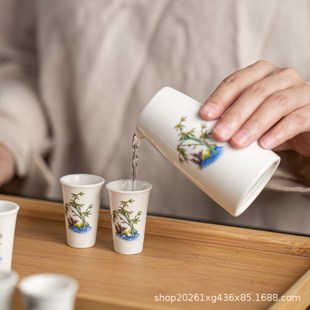 家用二两分酒器电商酒厂礼品创意酒具礼盒 精选陶瓷a白酒杯套装