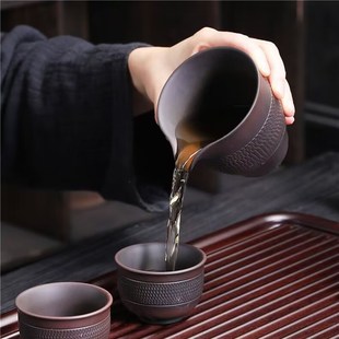 主人t杯大容量单杯陶瓷办公功夫茶具日式 建水原矿紫陶茶杯套装 杯