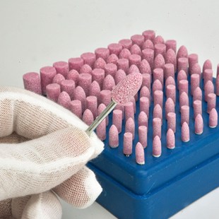 4.5模具打 FY砂轮磨头火石仔打磨砂石去毛刺红色磨头红刚玉磨头3