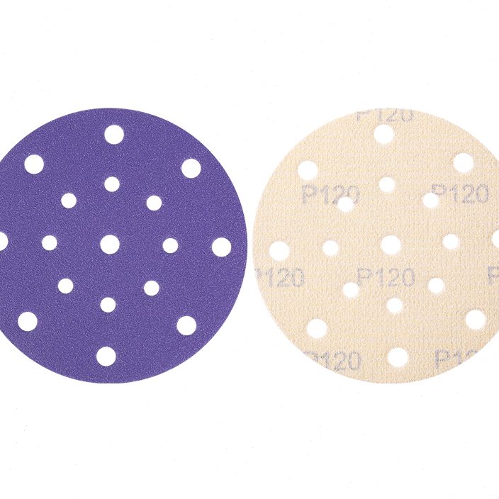 .6寸17孔干磨砂纸费斯托用紫砂纸陶瓷汽车打磨抛光5寸圆盘植绒片