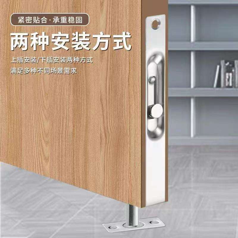 黑色不锈钢天地插销木门子母门暗插销双开门隐藏式上下插销门栓锁