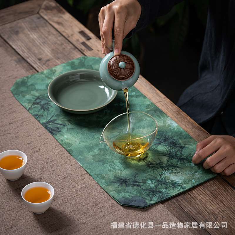 一品造物中式干泡茶席隔热垫布艺防水禅意茶垫桌垫茶杯垫茶台茶道