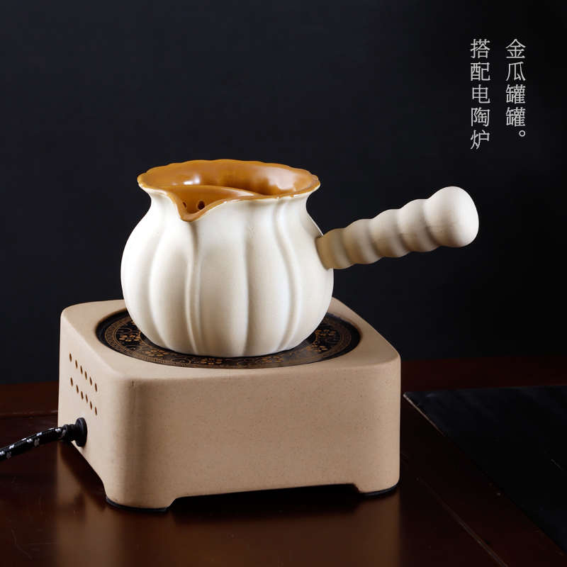 金瓜罐罐煮茶壶家用室内茶炉酒精炉煮茶器套装围炉煮茶陶壶烤奶壶