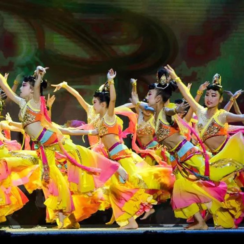 新品敦煌天女儿童舞蹈服古典舞民族少儿飞天演出服幼儿反弹琵琶服