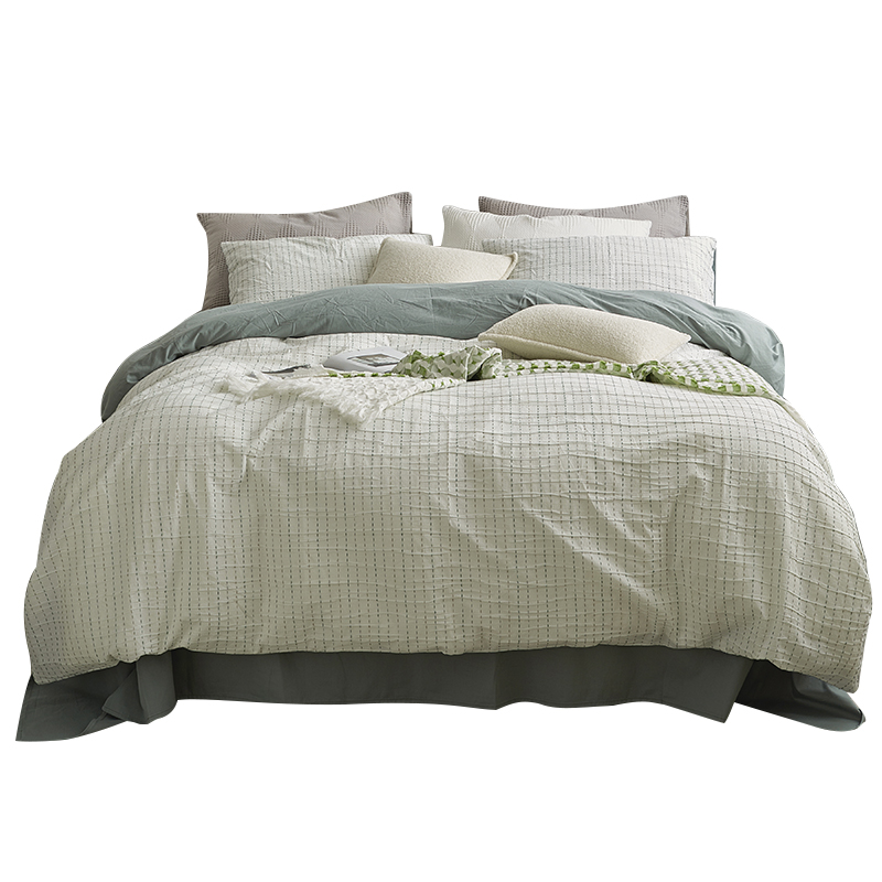 轻奢高级感色织80支四件套纯棉男民宿酒店商务床单被套春夏季床品