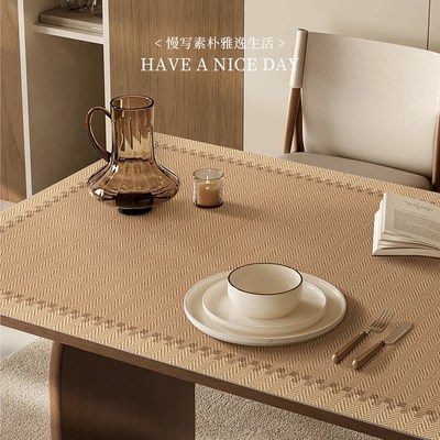仿木纹桌布原木风餐桌垫防水防油防烫皮革桌布免洗隔热桌面保护垫