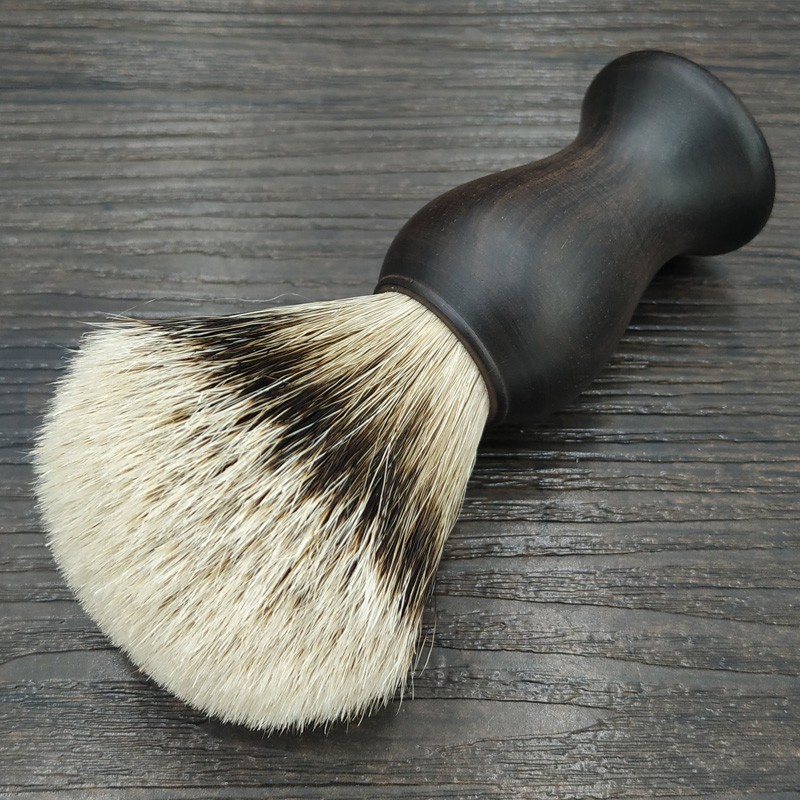 帝诗黑檀木手柄银尖特路獾毛剃须刷男士剃须皂打泡刷胡刷