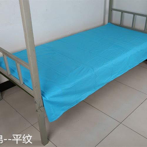 纯棉单人 学生 床单 单件宿舍上下铺 纯蓝 缎条绿蓝白格被罩3件套