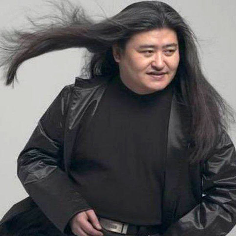 摇滚假发黑色中分逼真长直模仿刘欢假发道具成人节日舞台表演假发