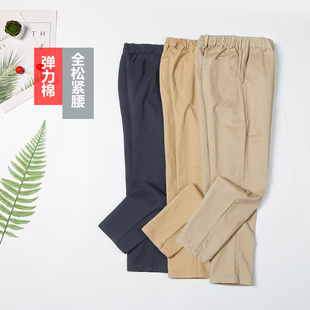 男童卡其色裤子加绒儿童米色胖女童休闲长裤小学生校服裤黑色西裤