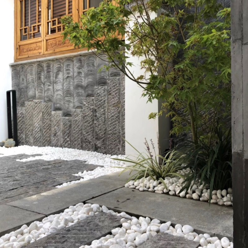 50斤白色石子石头大鹅卵石庭院铺路铺地小白石头园林枯山水白石子