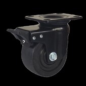 4寸耐磨尼龙高承载方形底板 日式 加厚低重心脚轮双轴万向轮2.5