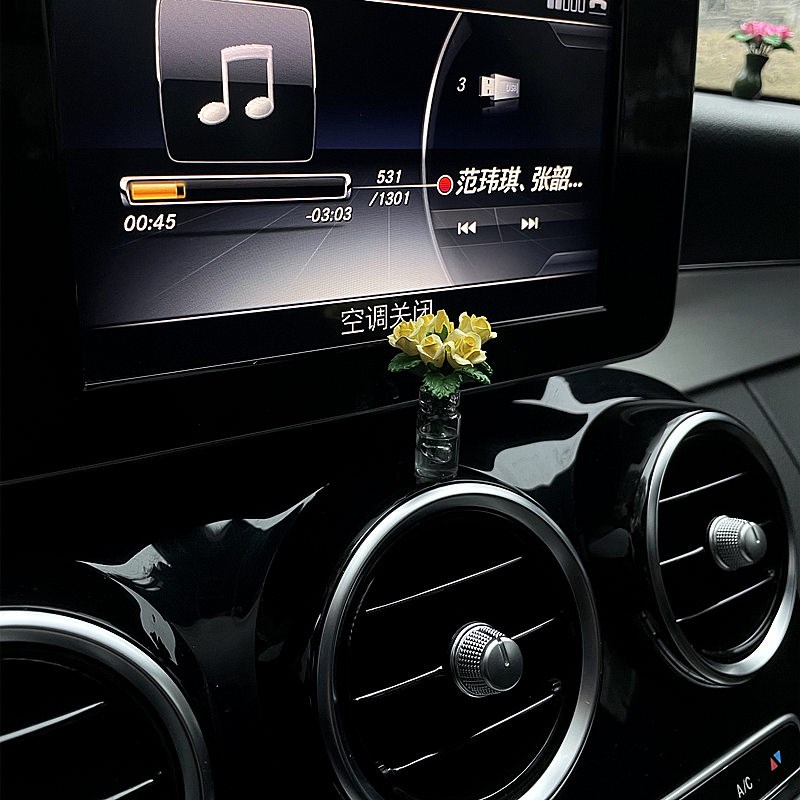 汽车摆件迷你玫瑰花车内饰品车载中控台高级感治愈系车上装饰用品