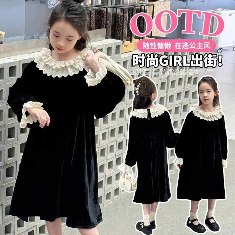 女童连衣裙春秋2025新款儿童洋气高级感女孩礼服公主裙中大童裙子图片