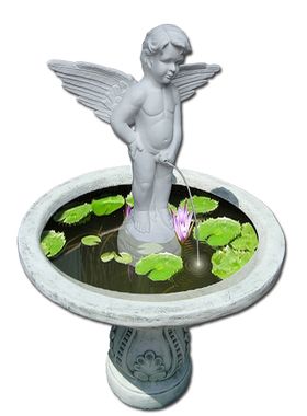 欧式屋顶花园鱼池流水喷泉装饰摆件*佳艺雕塑*小孩撒尿水景摆设