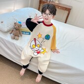 儿童睡袋宝宝春秋纯棉婴儿连体睡衣四季 通用男童防踢被卡通家居服