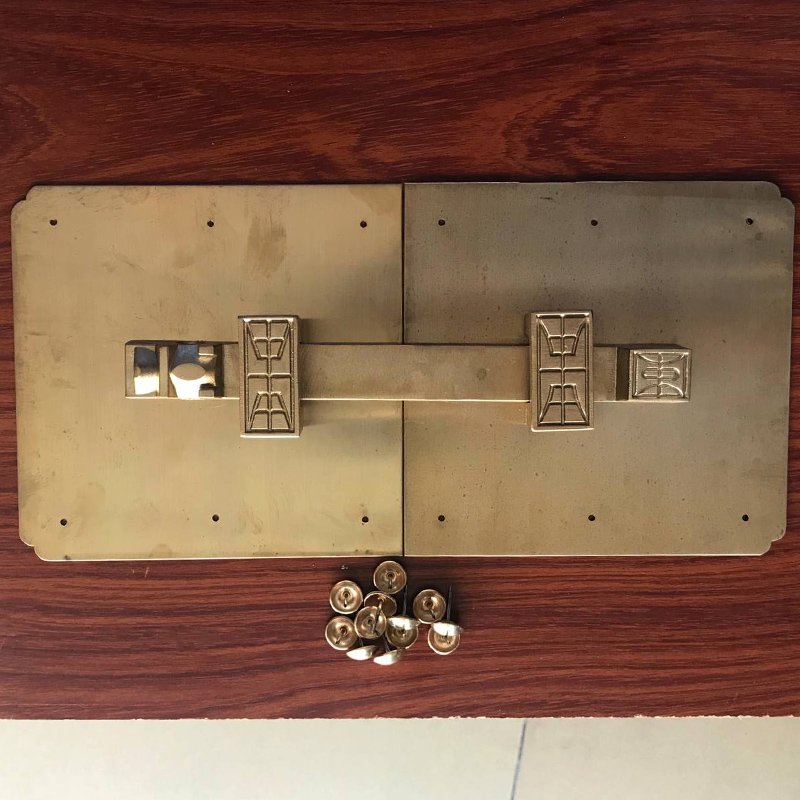 中式纯铜加厚大门明插销老式木门锁花园庭院门闩仿古门扣铜门栓